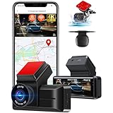 4K Dashcam Auto, Dashcam Auto Vorne Hinten mit WiFi GPS Auto Kamera und mit Super Nachtsicht, Auto Dashcam mit 170 ° Weitwinkel, WDR, G-Sensor, Loop-Aufnahme, Parküberwachung, Typ-C-Schnittstelle